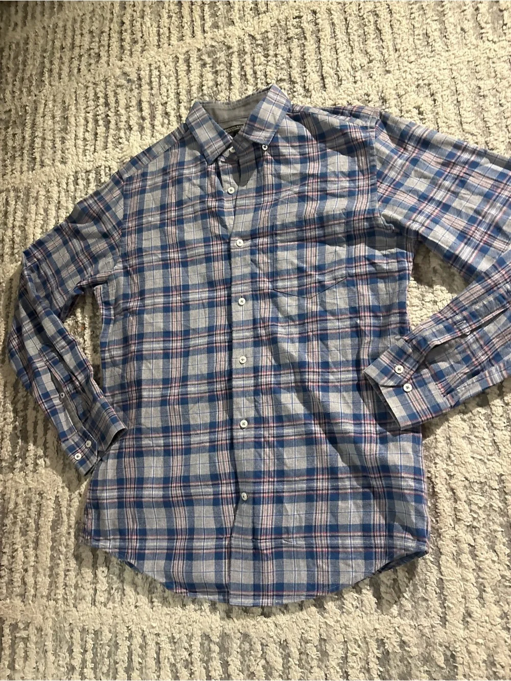Banana republic blue gray luxe flannel slim fit button down shirt size S